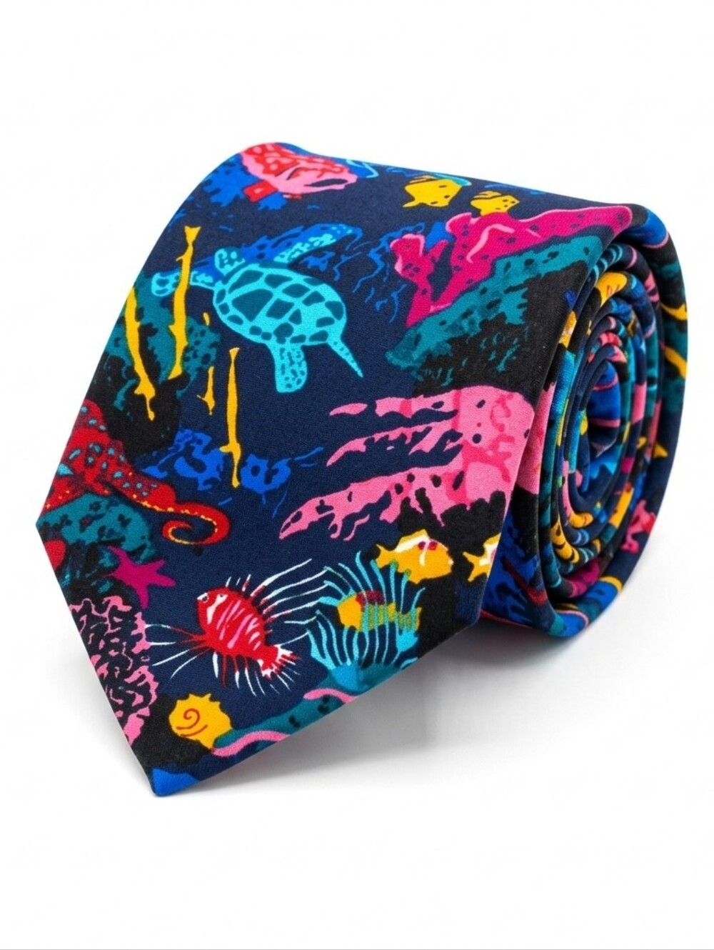 Vintage Fratelli Ocean Animals Mens Tie Classic 60in Long 4in Width Artsy